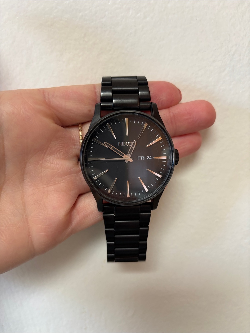 Nixon Sentry SS Watch - Black Band with Silver Accents